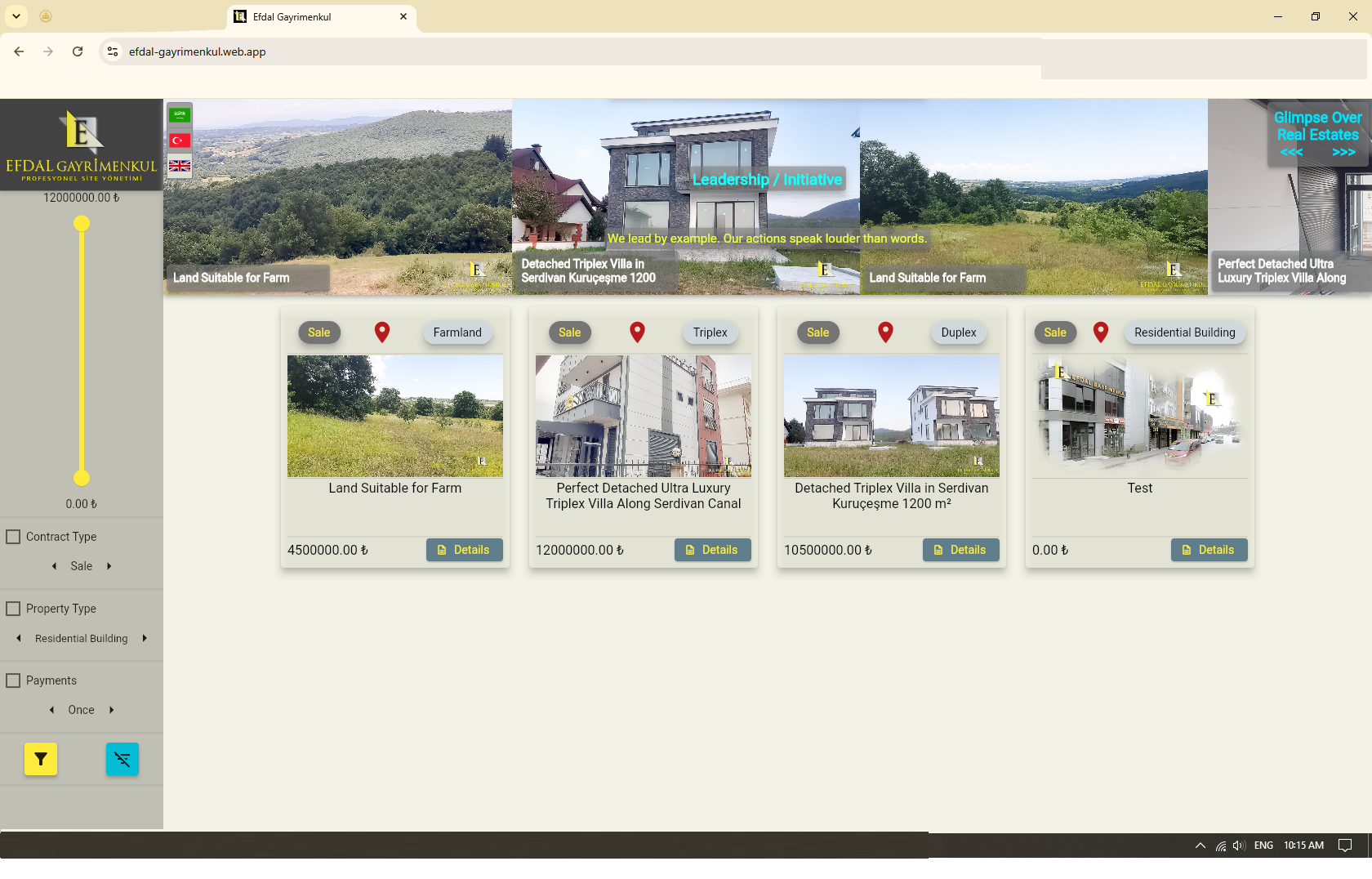 Efdal Gayrimenkul — Real Estate Web App